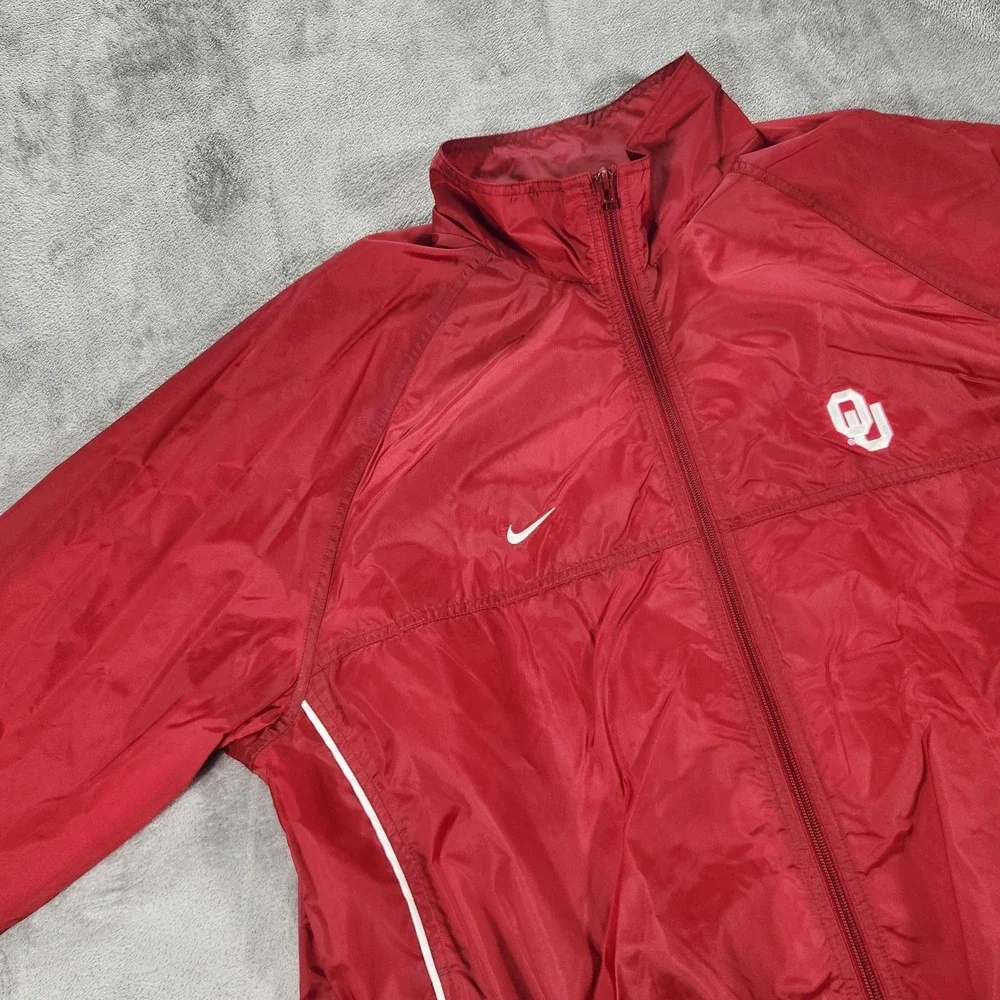 Vintage Oklahoma Sooners Jacket‎ Mens XL Red NCAA Football Nike Windbreaker